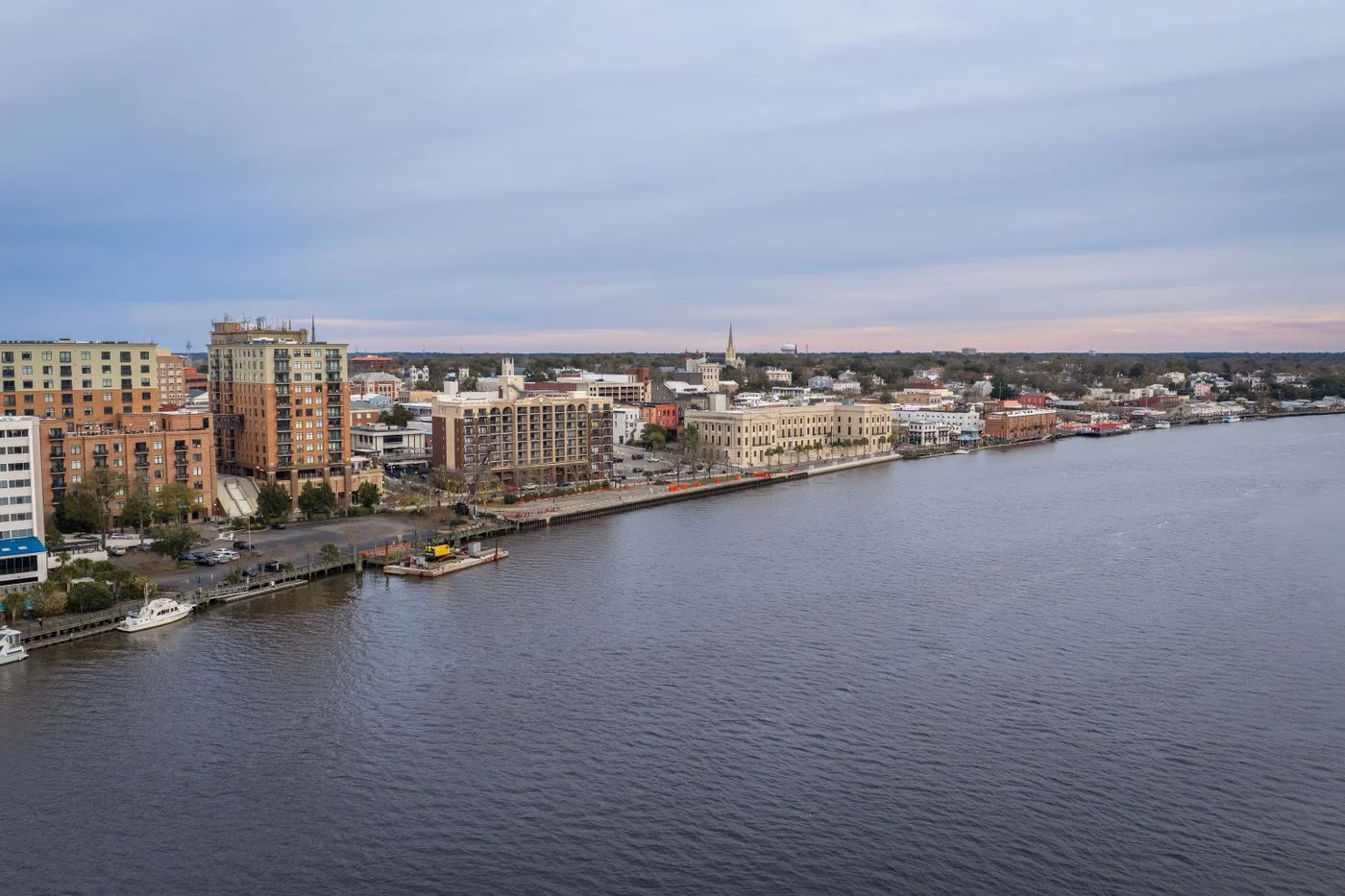 Wilmington North Carolina waterfront along the Cape Fear River