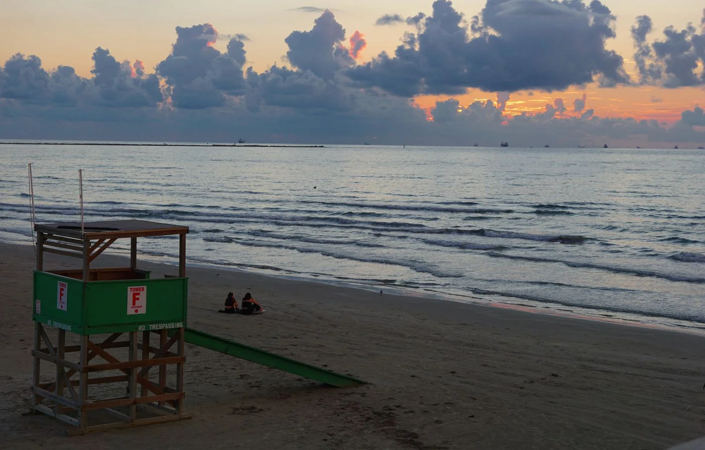 Lifeguard tower on the beach at Port Aransas Texas