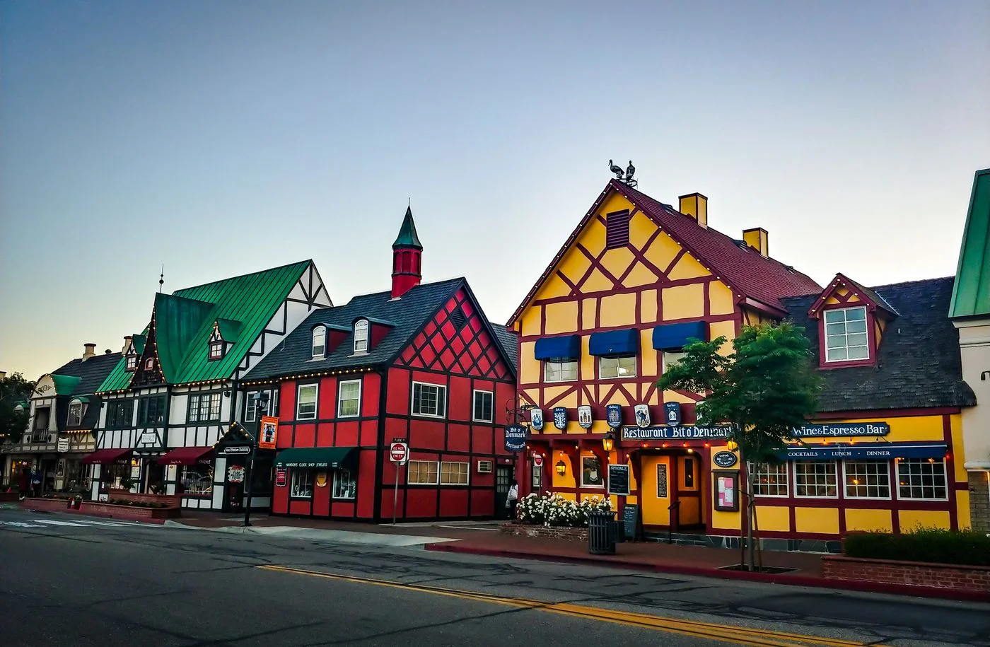 Danish-style buildings in Solvang California